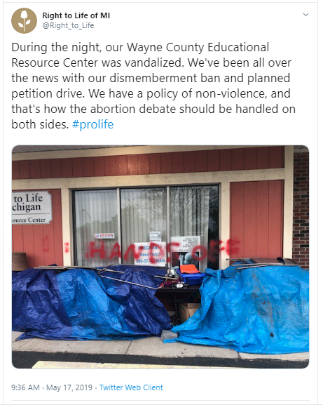 pro-life vandalism