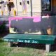 vandalized bench