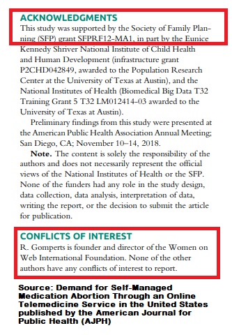 Image: American Journal Public Health (AJPH) self-managed abortion report funded by Society of Family Planning (SFP)