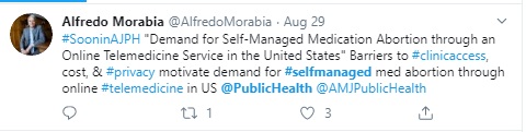 Image: American Journal of Public Health editor Alfredo Morabia on self-managed abortion (Image: Twitter)