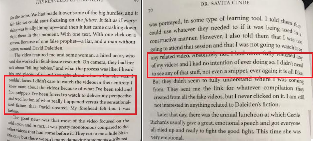 Image: Abortionist Savinta Ginde's book claims she never watched CMP Videos on Planned Parenthood