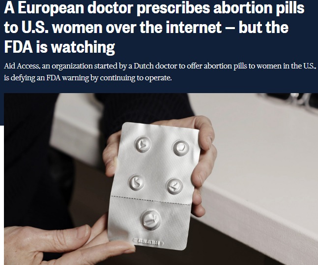 Image: NBC News report on Aid Access defying FDA warning to cease dispensing illegal abortion pill