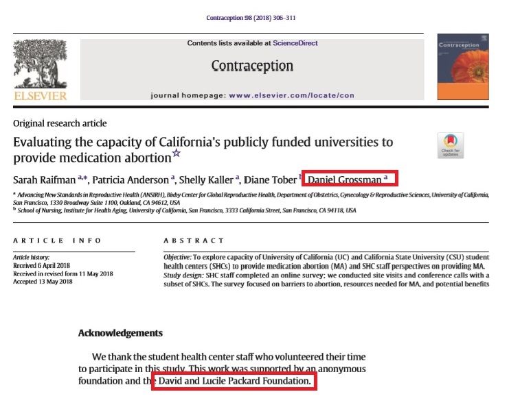 Image: Packard funded abortion pill on campus study by Daniel Grossman