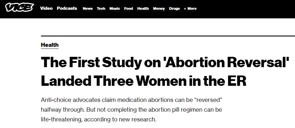 Image: Vice misrepresents Creinin study on abortion pill reversal