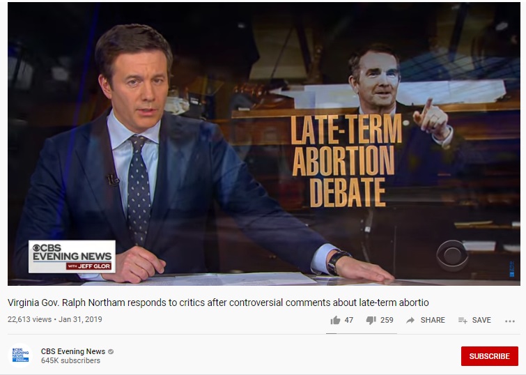 Image: CBS News vid Headline on late-term abortion