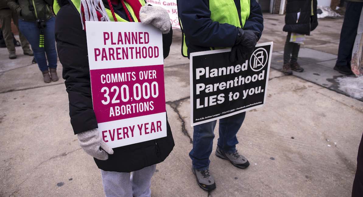 Anti-Abortion Activists Hold Vigil Outside Planned Parenthood In Washington DC