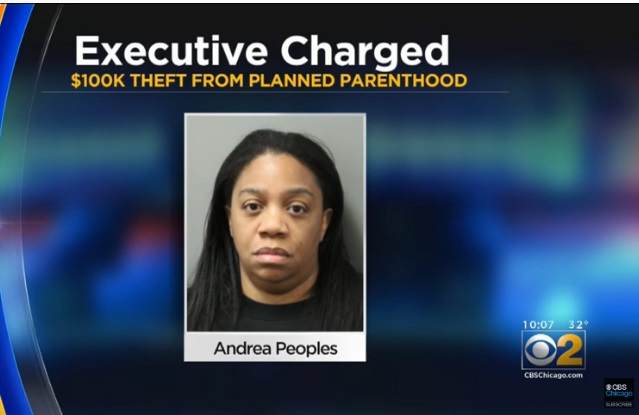 Image: Planned Parenthood executive arrested for theft Andrea Peoples (Image: Chicago CBS)