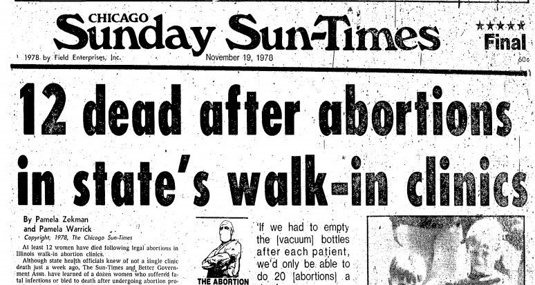 Image: Abortion Profiteers Chicago Sun Times part seven 12 women dead after abortion