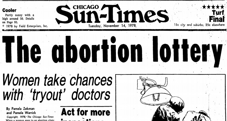 Image: Abortion Profiteers Chicago Sun Times part three The Abortion Lottery