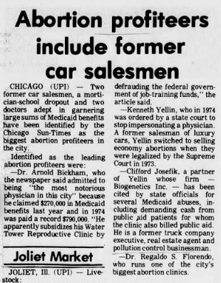 Image: Abortion Profiteers include former car salesmen UPI