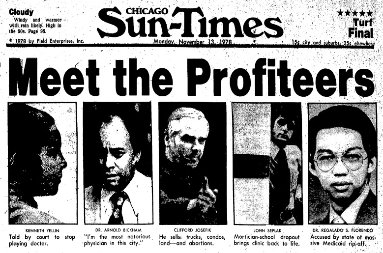 Image: Chicago Sun Times The Abortion Profiteers part two Meet the Profiteers
