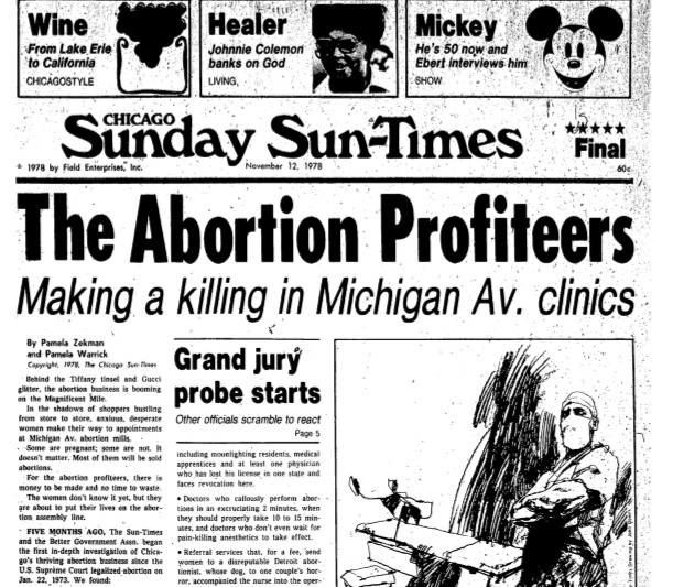Image: Chicago Sun Times The Abortion Profiteers