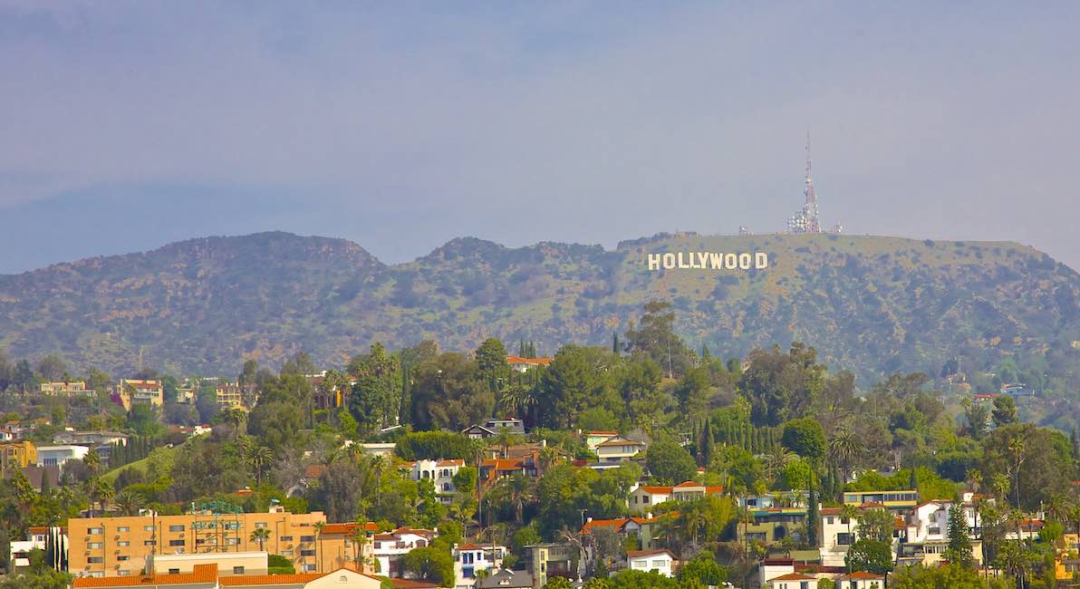 Hollywood sign on mountain