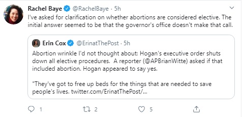 Image: MD abortion remains open amidst COVID19 (Image: Twitter) 