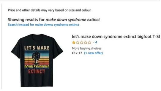 down syndrome amazon screenshot