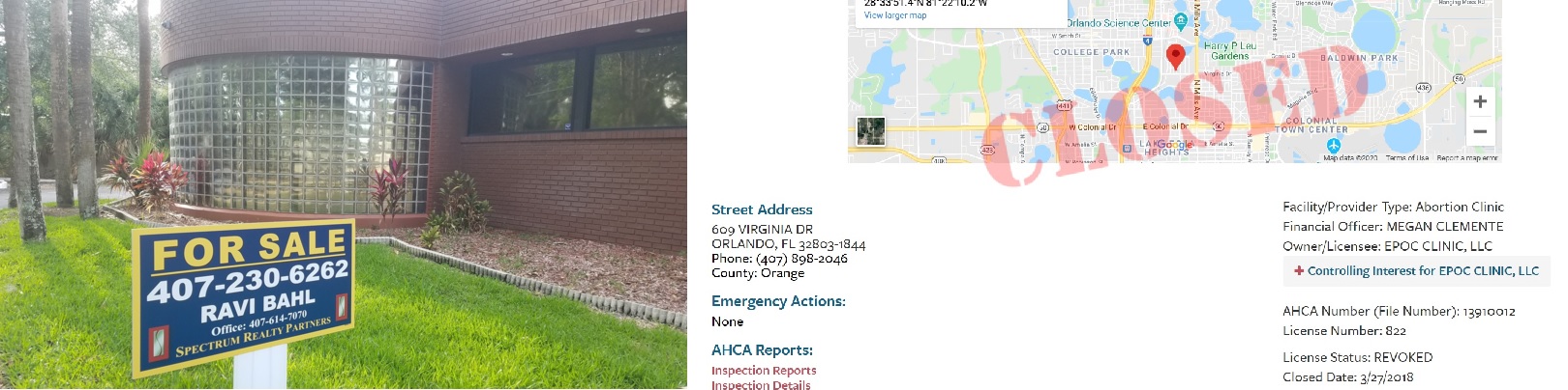 Image: EPOC abortion clinic building owned by James Pendergraft is for sale