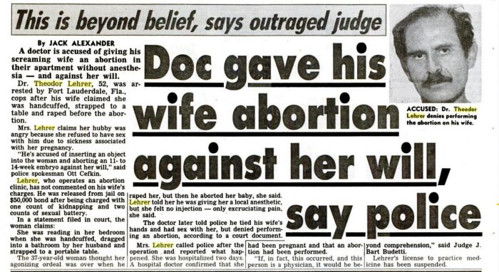 Image: News article abortionist forces abortion on pregnant wife