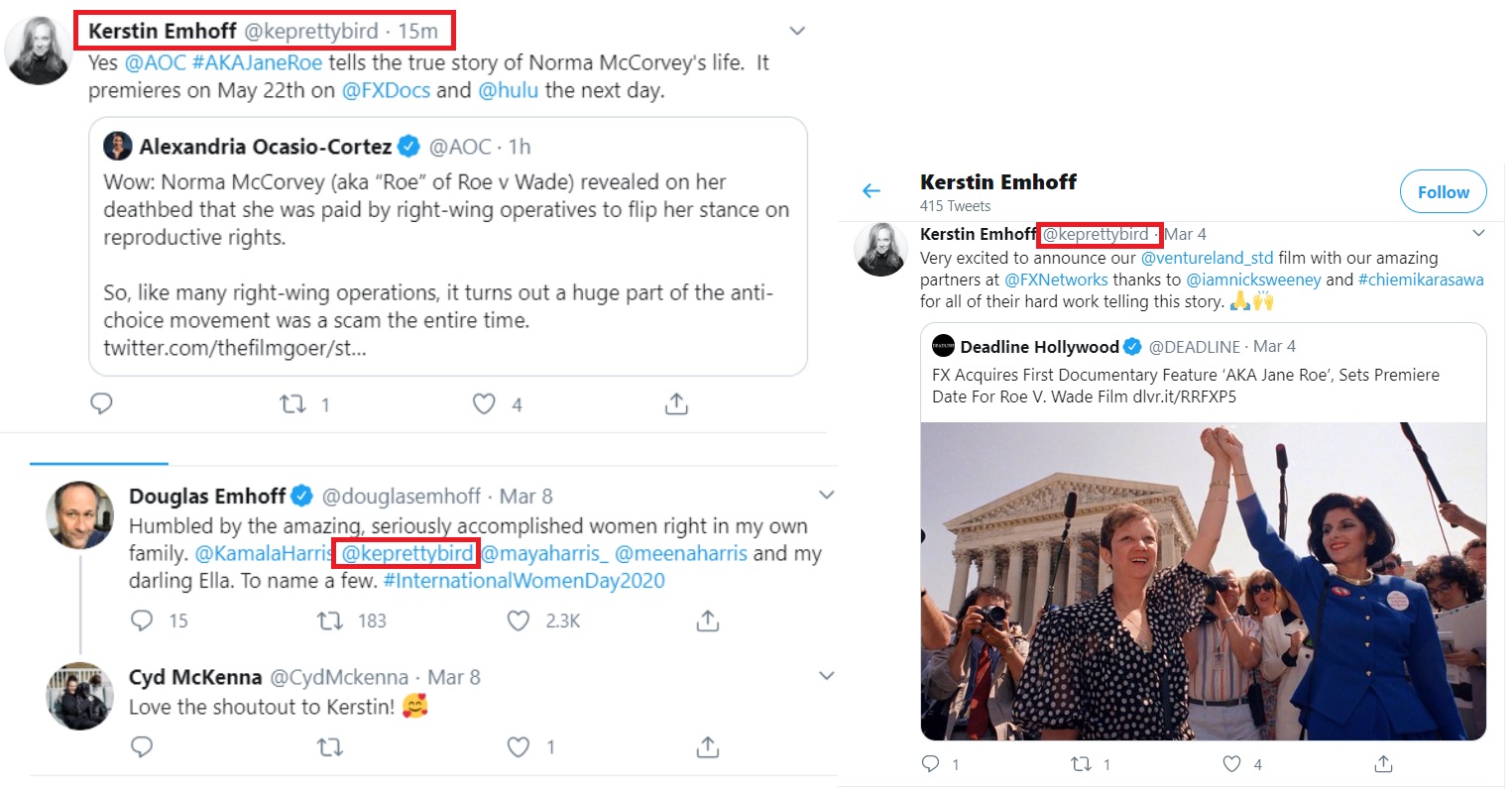 Image: Kerstin Emhoff Daughter of Kamala Harris tied to Jane Roe FX Film (Image: Twitter)