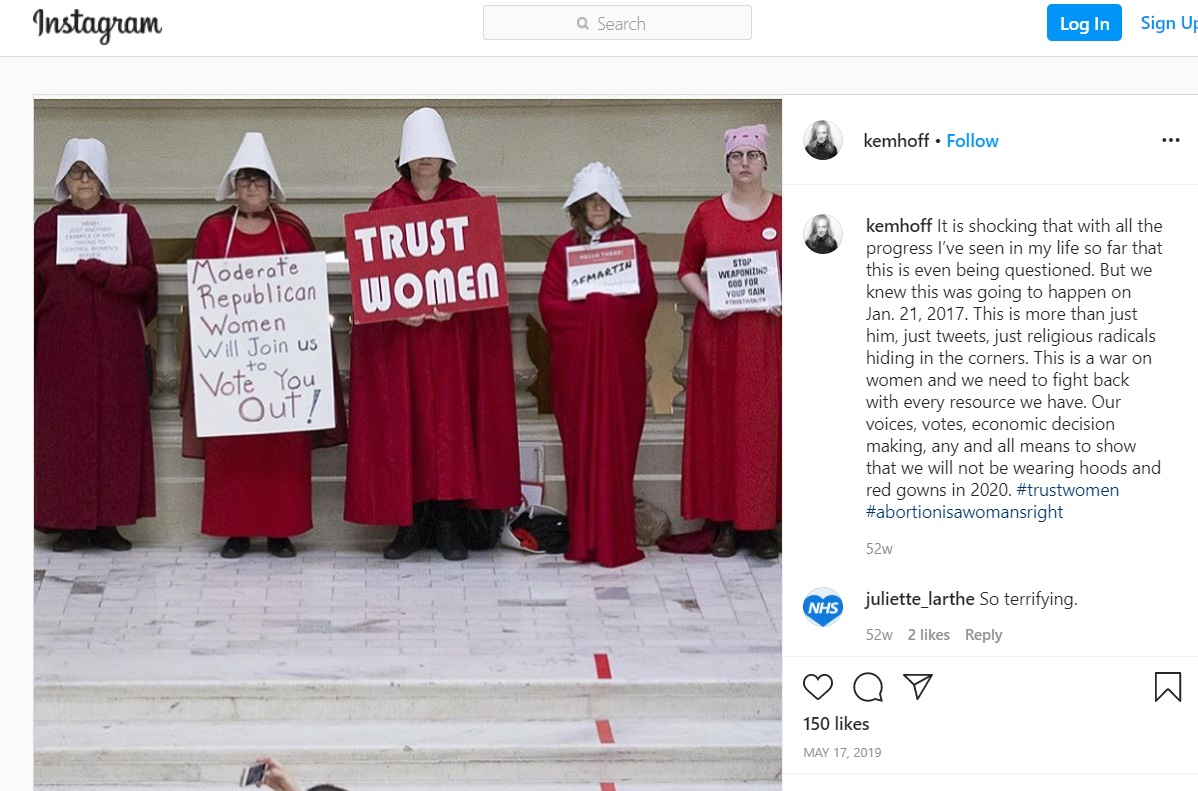 Image: Kerstin Emhoff Instagram lashes out at pro-life religious people