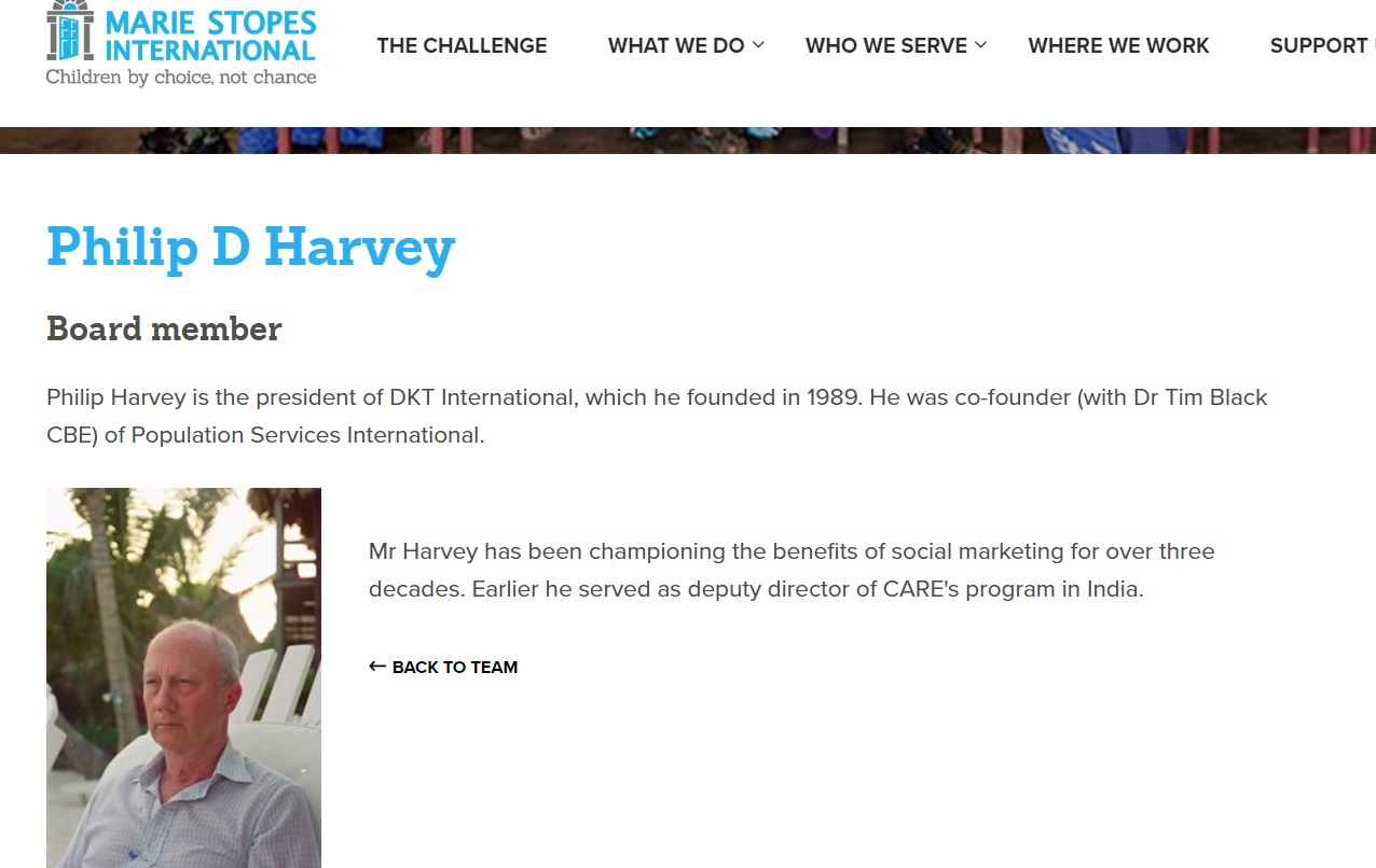 Image: Philip D Harvey Marie Stopes International board member abortion chain