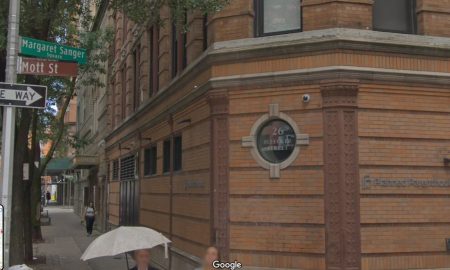 Image: Planned Parenthood Margaret Sanger Center New York 26 Bleecker St (Image: Google Street view 2019)