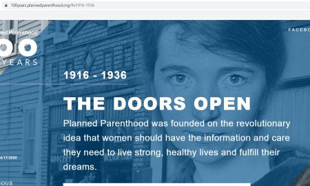 Image: Planned Parenthood 100 years founded by Margaret Sanger Society accessed 06172020