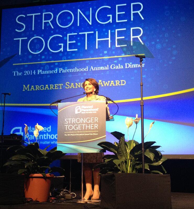 Image: Democrat leader Nancy Pelosi receives Planned Parenthood Margaret Sanger Award