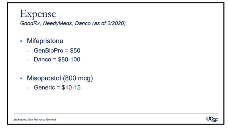 Image: Abortion pill cost Danco and GenBioPro