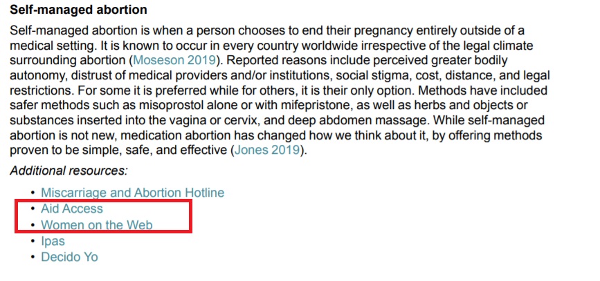 Image: TEACH abortion training Medication abortion promotes Illegal websites