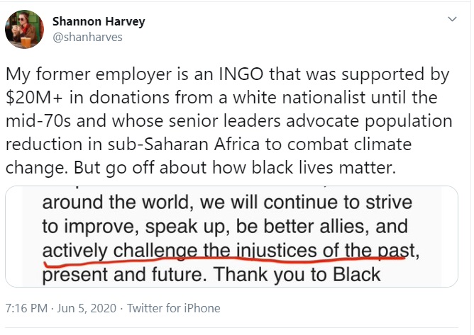 Image: Shannon Harvey former Population Council says they were funded by White Nationalist (Image: Twitter) 