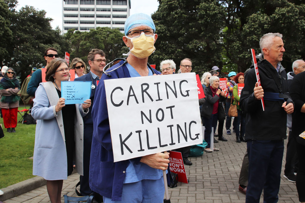 New Zealand Protest Against End of Life Choice Referendum