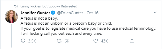 Image: Jennifer Gunter dehumanizes the baby in womb (Image: Twitter)