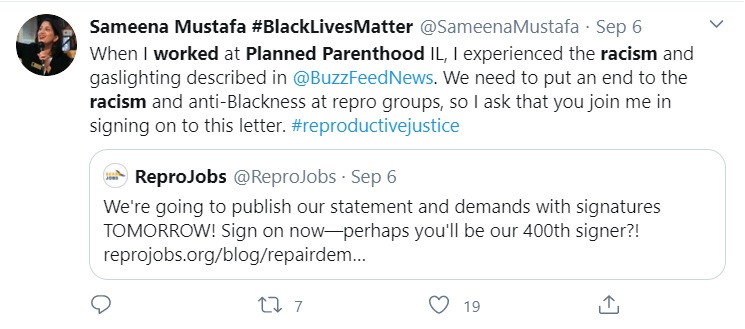 Image: Planned Parenthood former staffer confirms PP is racist on Twitter