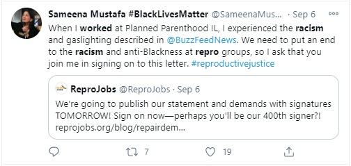 Image: Planned Parenthood former staffer on Twitter said she experienced racism