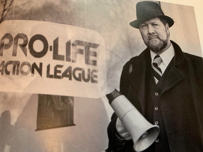 Image: Joe Scheidler founder of Prolife Action League 1983 (Credit to book Racketeer for Life )