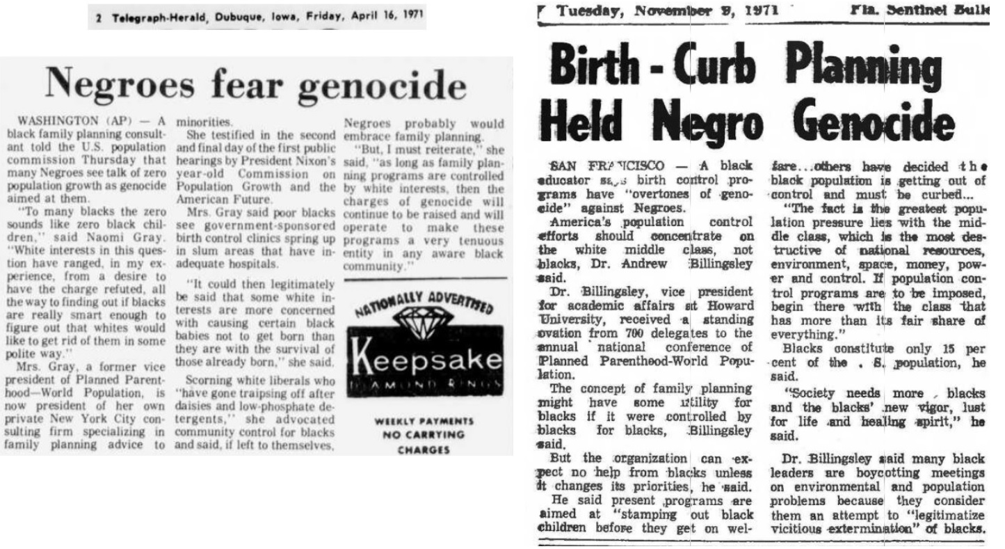 Image: Black leaders Andrew Billingsley and Naomi Gray a Planned Parenthood abortion is genocide