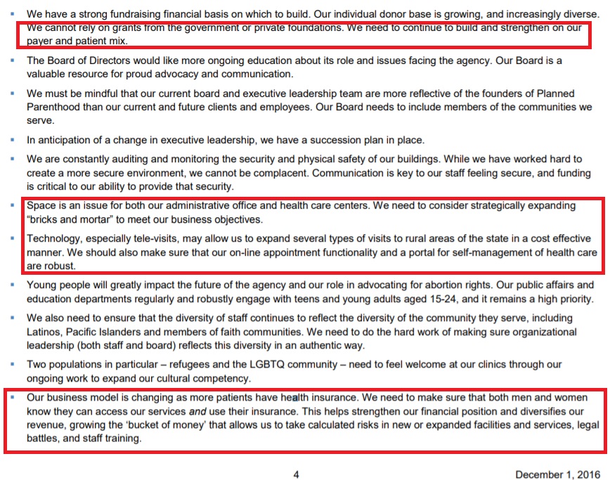 Image: Planned Parenthood Association of Utah Strategic Roadmap refers to Planned Parenthood patients as a bucket of money