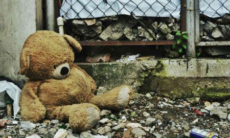 teddy bear, twins, abandoned