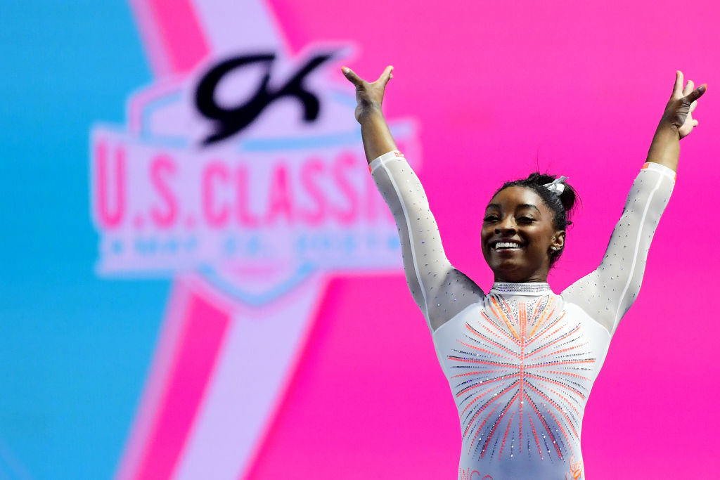 Simone Biles, former foster child, becomes first woman to land a Yurchenko double pike vault