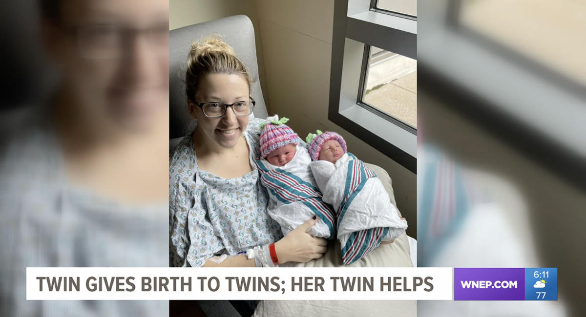 twin gives birth to twins wnep