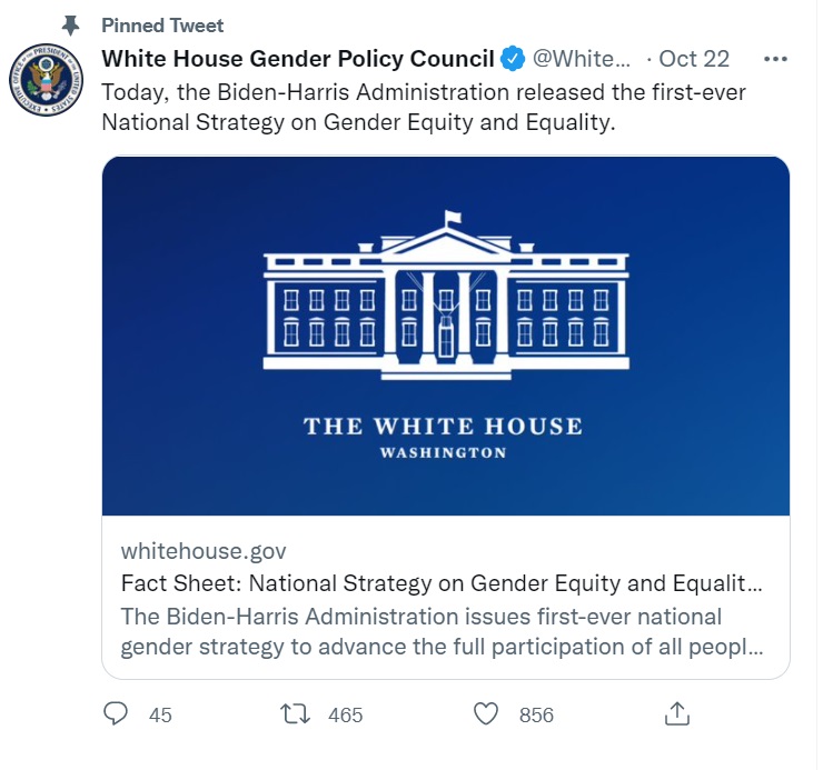Image: Biden Harris strategy on gender equity and equality is loaded with abortion (Image: Twitter)
