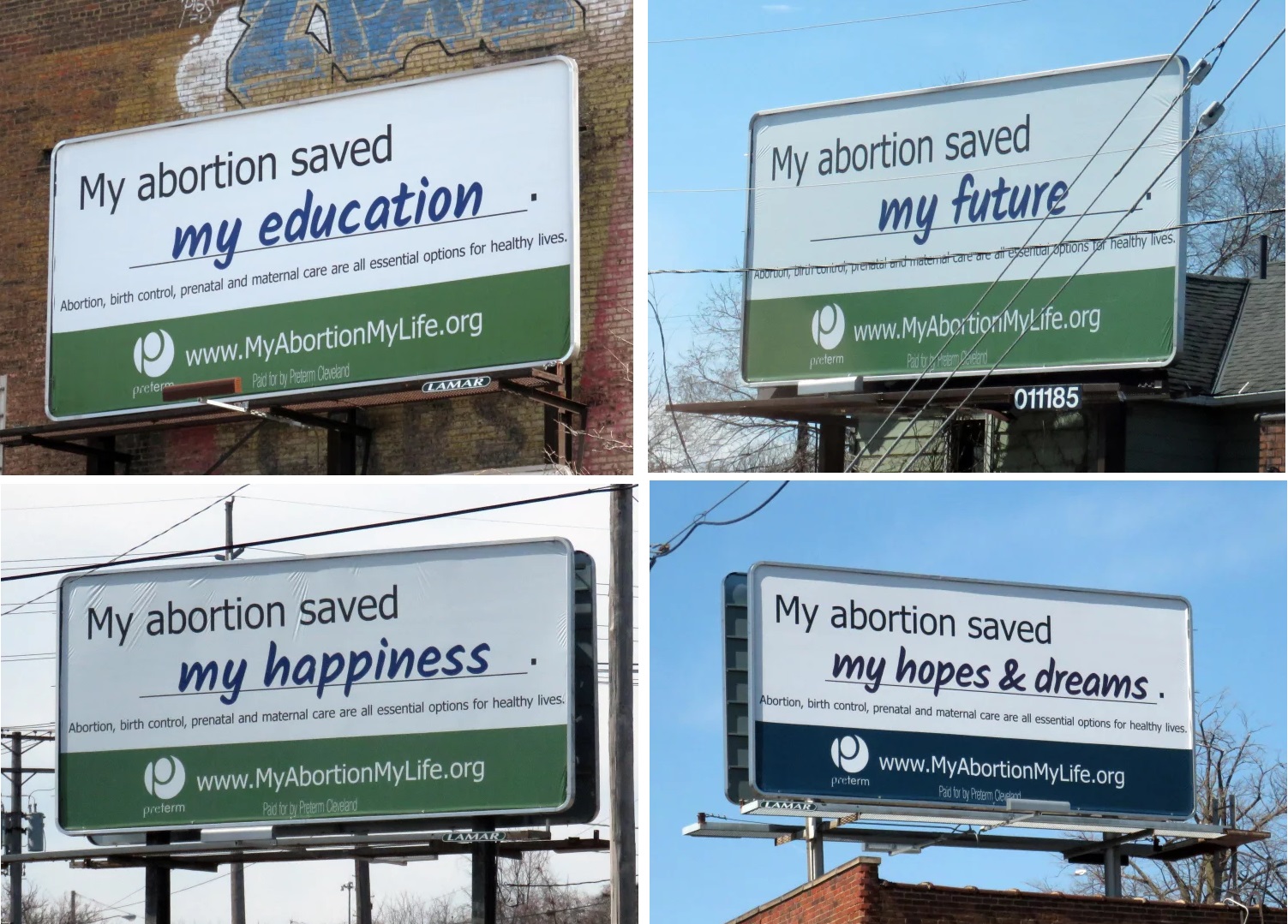 Image: Preterm abortion clinic billboard campaign (Image: MyAbortionMyLife.org) 