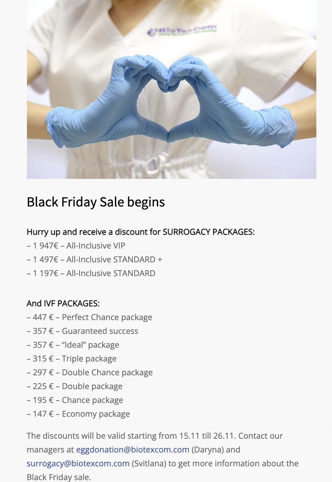 ‘How low can we go?’: Fertility clinic offers Black Friday sale on human beings