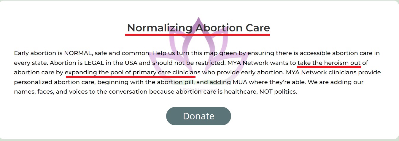 Image: MYA Abortion Pill Network wants to normalize abortion