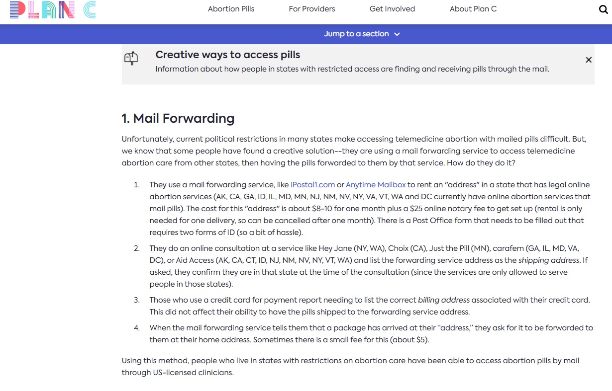 Image: Plan C deceptive but creative ways to access abortion pills