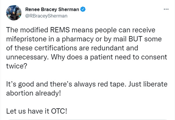 Image: Renee Bracey Sherman tweets abortion pills should be over the counter (Image: Twitter)