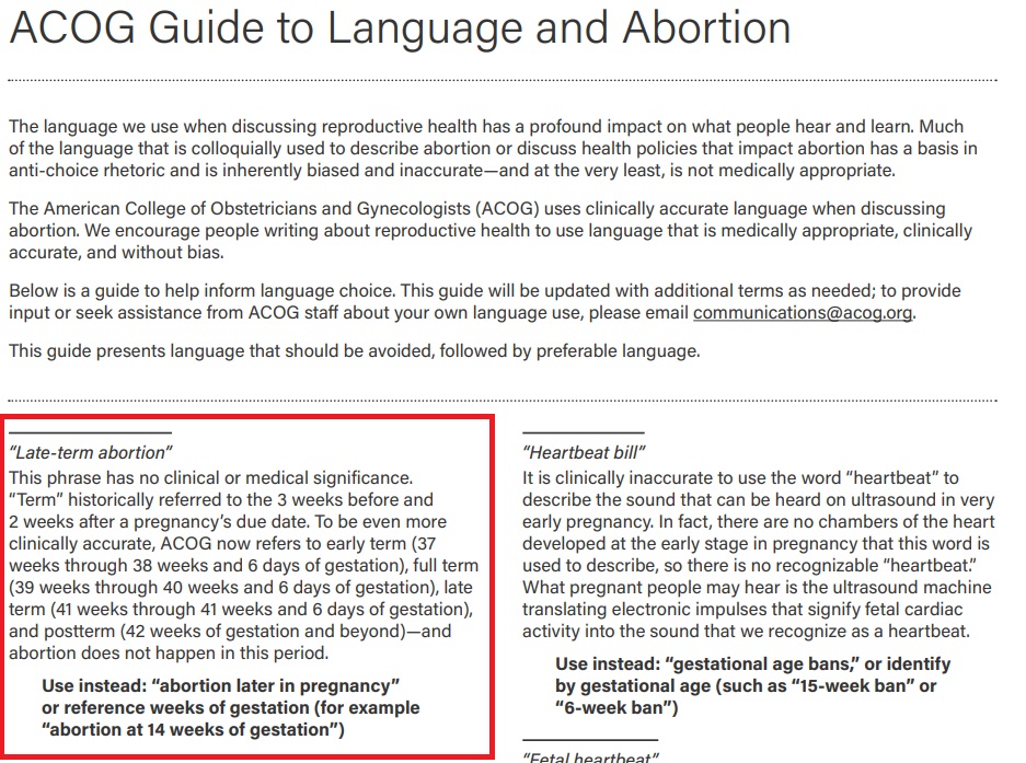 Image: ACOG Guide to language and abortion