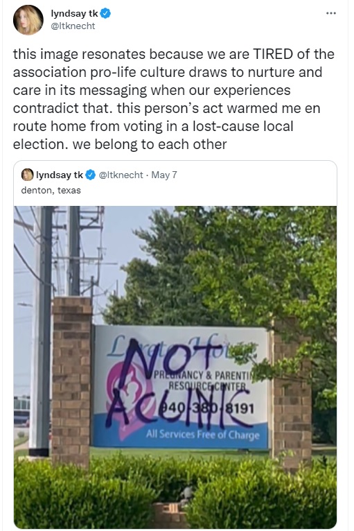 Abortion activist praised vandal Image Twitter