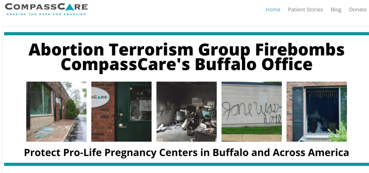 Image: Abortion Terrorists firebombs CompassCare pregnancy center in New York
