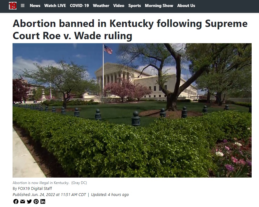 Image: Abortion banned in Kentucky after Dobbs